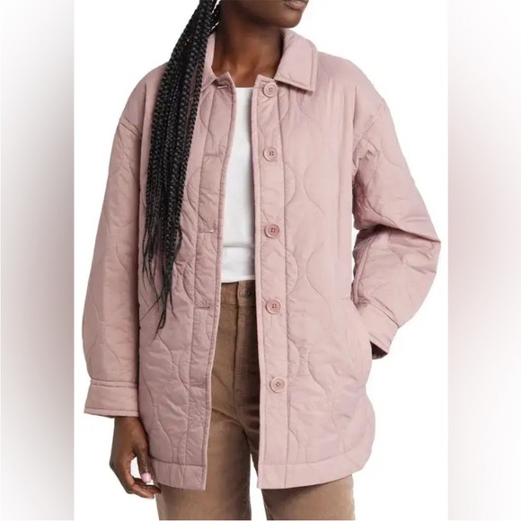 Madewell Jackets & Blazers - Madewell Pink Quilted Airpuff Shirt Jacket Size Medium